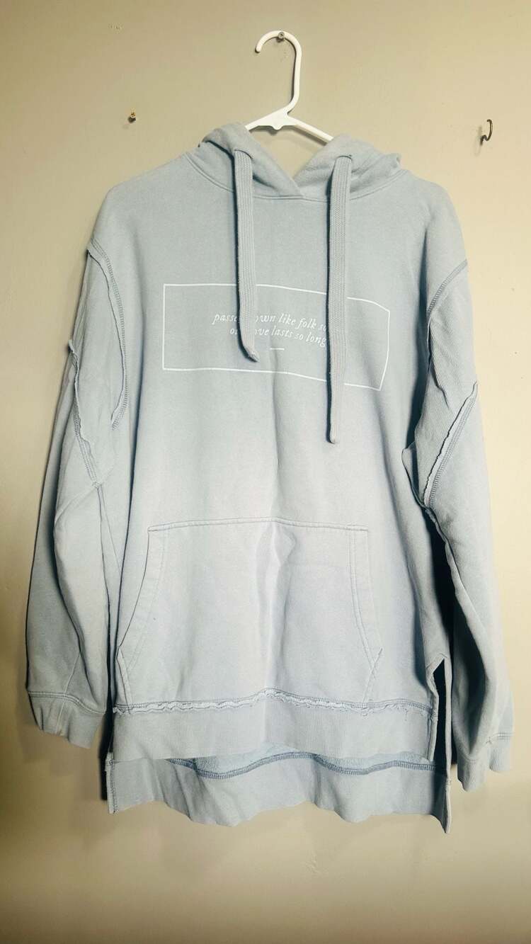 Taylor Swift Folklore Seven Hoodie Size L Blue. Pc93